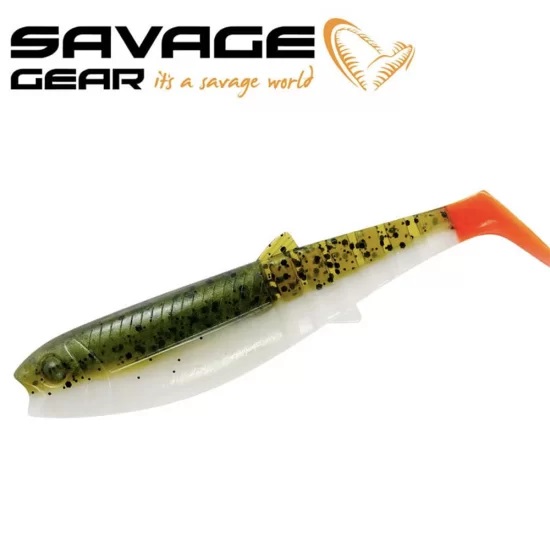 SG Cannibal Shad 10cm Olive Hot Orange 1kom